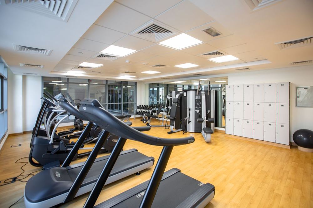 Gym with treadmills